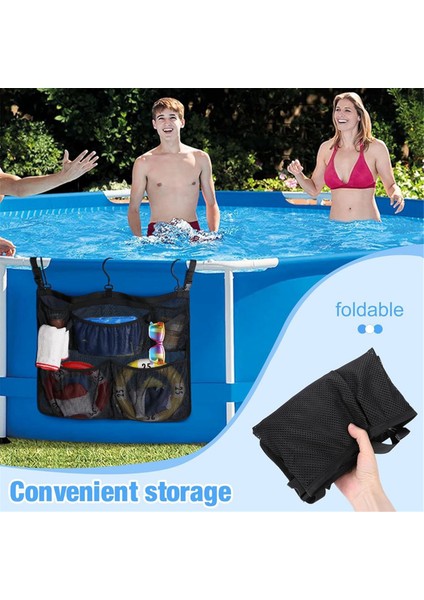 Havuz Saklama Çantası Yer Üstü Havuz Saklama Düzenleyicisi File Cepli Havuz Kenarı Saklama File Paketi Çoğu Havuz Için (Yurt Dışından) fiyatları