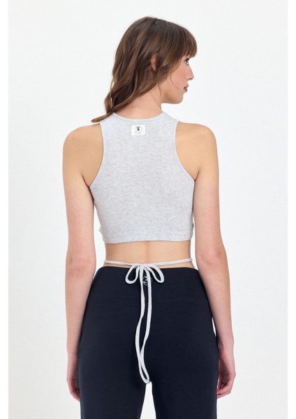 Belden Bağlamalı Fitilli Crop T-Shirt