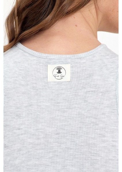 Belden Bağlamalı Fitilli Crop T-Shirt