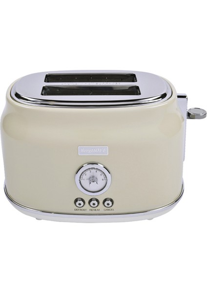 Gem Retro Krem Rengi Iki Dilim Ekmek Kızartma Makinesi
