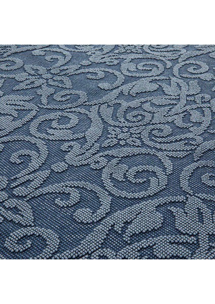 Arabesco Marin Mavi Saf Pamuk Dekoratif Yıkamalı Halı 150X200 cm fiyatları
