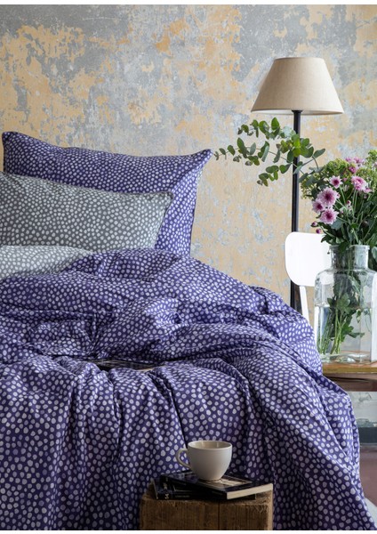 Dots Veri Pery Mor Çift Kişilik Nevresim Takımı 200X220 cm
