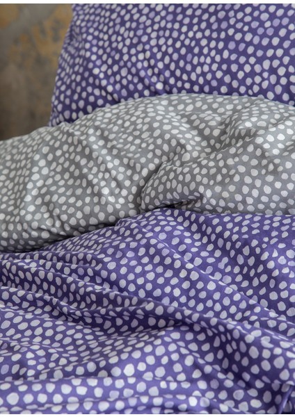 Dots Veri Pery Mor Çift Kişilik Nevresim Takımı 200X220 cm