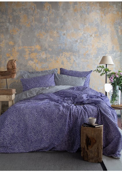 Dots Veri Pery Mor Çift Kişilik Nevresim Takımı 200X220 cm
