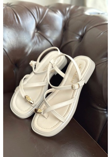 Kadın Robena Parmak Arası Sandalet - Ten Deri