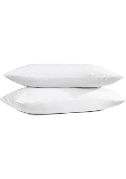 Percale Beyaz 2'li Yastık Kılıfı Seti