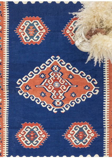 Arsen El Dokuma Mavi Yün Kilim 158X190 cm modelleri