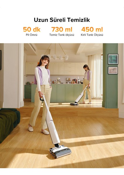 Flexi Pro Beyaz Islak ve Kuru Robot Dikey Süpürge