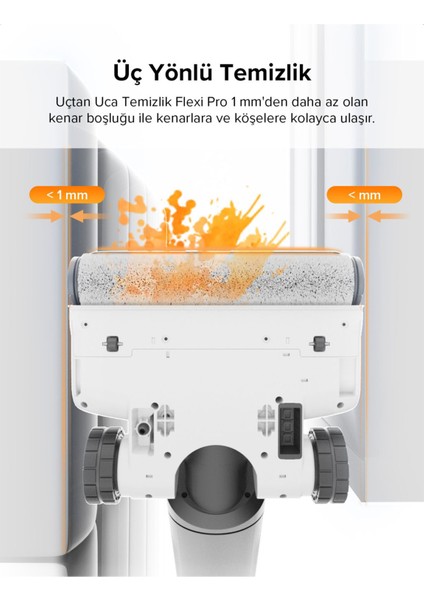 Flexi Pro Beyaz Islak ve Kuru Robot Dikey Süpürge