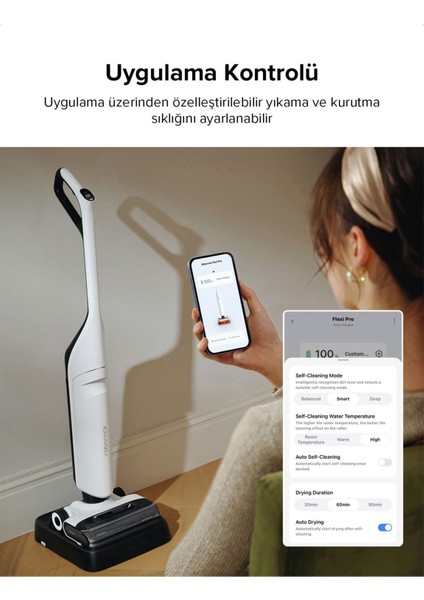 Flexi Pro Beyaz Islak ve Kuru Robot Dikey Süpürge