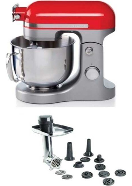 Moderna 407900 Kıyma ve Makarna Aparatı Hediyeli 1600 W Kırmızı Mutfak Şefi 5.5 Lt