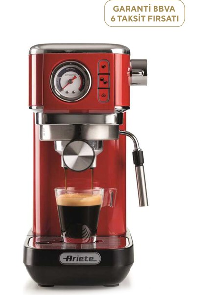 Moderna Espresso Slim 1300 W Kırmızı Kahve Makinesi