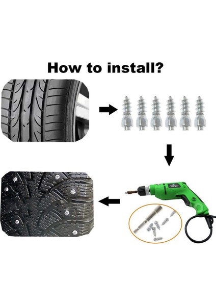 400 Adet 12MM Lastik Çıtçıt Karbür Vida Kar Sivri Kaymaz Anti-Buz Araba/suv/atv/utv Araba Lastiği Saplama (Yurt Dışından)