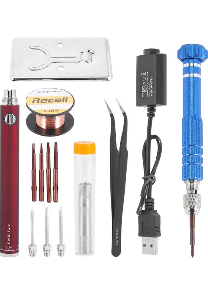 5V 15W Akülü Havya, USB Şarjlı Havya Havya Kablosuz Şarjlı Havya-Kırmızı (Yurt Dışından)