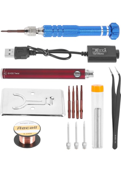 5V 15W Akülü Havya, USB Şarjlı Havya Havya Kablosuz Şarjlı Havya-Kırmızı (Yurt Dışından)