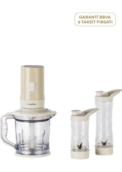Gem Retro Krem Rengi 500 W Kişisel Blender ve Doğrayıcı