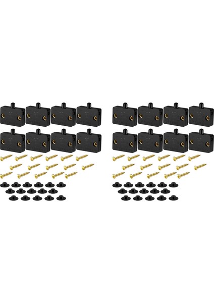 16 Parça Dolap Lambası Anahtarı Otomatik Kapı Anahtarı Kontak Anahtarı Dolap Için Geçerli 12V 24V 110V(SIYAH) (Yurt Dışından)