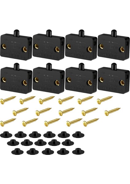 16 Parça Dolap Lambası Anahtarı Otomatik Kapı Anahtarı Kontak Anahtarı Dolap Için Geçerli 12V 24V 110V(SIYAH) (Yurt Dışından) fiyatları