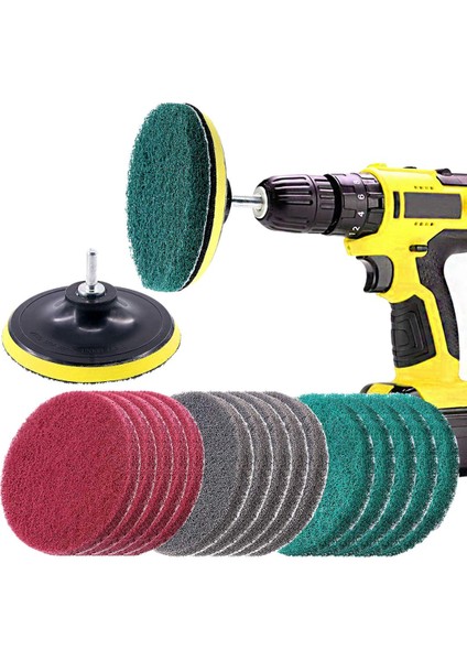 16 Adet 5 Inç 3 Farklı Renk Ovma Pedleri Matkapla Çalışan Fırça Kiremit Scrubber Ovma Pedleri Temizleme Kiti, Aşındırıcı Parlatma Pedleri Değiştirme Ev Temizliği Için 1 Adet Kanca Eki (Yurt Dışından)