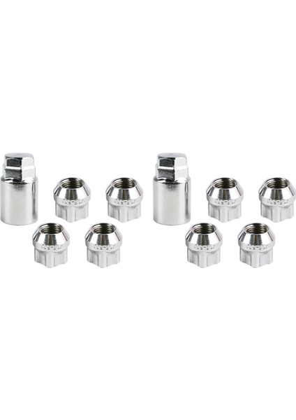 8 Adet Krom M14X1.5 Anti-Hırsızlık Tekerlek Kilidi Bijon Somunu Koni Koltuk Tekerlek Kilitleri + Tuşları Model S/3/tekerlekler M14 x 1.5 (Yurt Dışından)