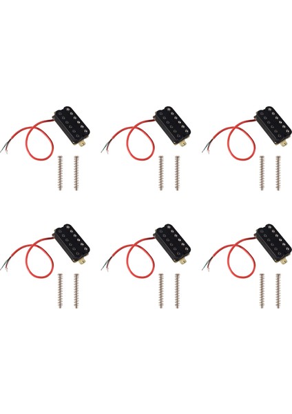 6x Elektro Gitar Humbucker Manyetikler Köprü Alnico V Siyah (Yurt Dışından)