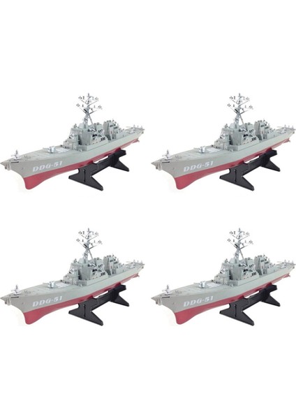 4x Güdümlü Füze Gemi Modeli Statik Oyuncaklar Ekran Standı ile Savaş Gemisi Modeli Dıy Eğitici Oyuncaklar Hobiler Hediye (Yurt Dışından)