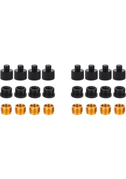 24 Parça Mikrofon Dişi Adaptör Seti Mikrofon Standı Adaptörü 5/8 Dişi - 3/8 Erkek ve 3/8 Dişi - 5/8 Erkek Vida Adaptörü (Yurt Dışından)