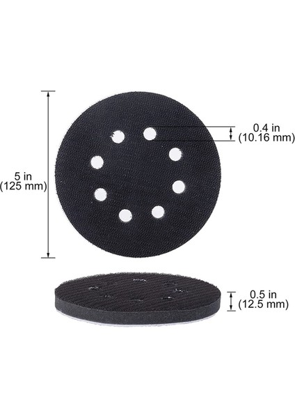 12 Adet 5 Inç (125MM) 8 Delikli Yumuşak Sünger Arayüz Pedi Zımpara Pedleri ve Yüzey Parlatma Için Cırt Cırtlı Zımpara Diskleri (Yurt Dışından)