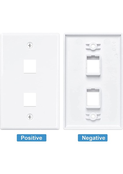 4'lü Paket 2 Portlu Ethernet Duvar Plakası, Cat6 Dişi - Dişi Duvar Jakı RJ45 Sıralı Bağlayıcı Duvar Çıkışı, Beyaz (Yurt Dışından)