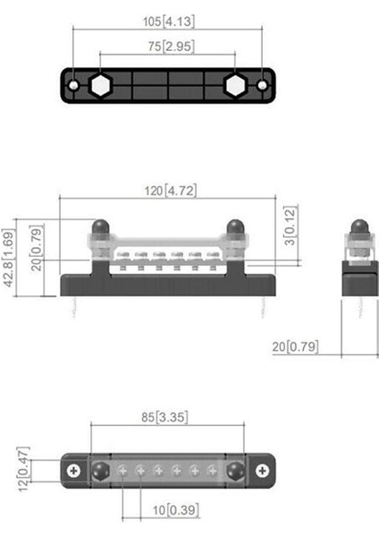 2x 6p Bakır Bara 150A Deniz Devre Sigortası Için Şeffaf Üst Kapaklı Yüksek Akım Düz Tek Sıra (Yurt Dışından) fırsatları