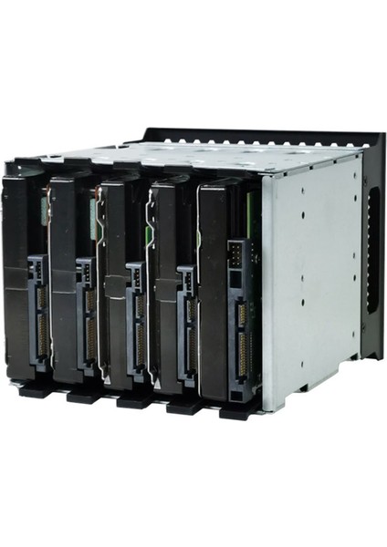 2x Büyük Kapasiteli HDD Sabit Sürücü Kafesi Rafı 5,25 Inç - 5x 3,5 Inç Sas Sata Sabit Sürücü Disk Tepsisi (Yurt Dışından)