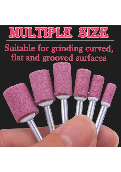 120 Paket Taşlama Taşı Seti 1/8 Inç Şaft, Döner Alet Için Zımpara Matkap Ucu (12/10/8/6/5/4mm Silindir Şekli) (Yurt Dışından)