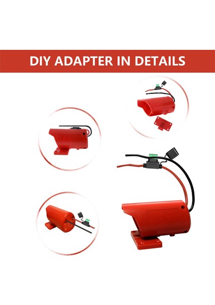 Sigortalı 2x Elektrikli Tekerlek Adaptörü, -Waukee 12V M12 Lityum Pil Için Güvenli Pil Adaptörü, 14 Ayar Kablosu ile (Yurt Dışından)