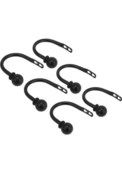 6'lı Metal Dekoratif Perde Tutma Arkalığı Seti, Vidalı Duvara Monte Pencere Perdesi Bağlantıları, Siyah (Yurt Dışından)