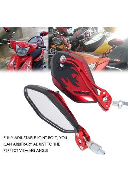 2 Adet/takım Evrensel Motosiklet Dikiz Aynaları Motosiklet 360 Derece Rotasyon Motosiklet Motosiklet Scooter Yan Aynalar 8/10MM Siyah + Kırmızı (Yurt Dışından) indirimleri