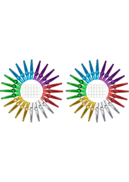 48 Adet Kazoo Flüt Diyaframlı 48 Paket Metal Kazoos 6 Renk, Ukulele, Keman, Gitar, Piyano Için Iyi (Yurt Dışından)