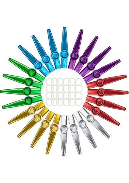48 Adet Kazoo Flüt Diyaframlı 48 Paket Metal Kazoos 6 Renk, Ukulele, Keman, Gitar, Piyano Için Iyi (Yurt Dışından)