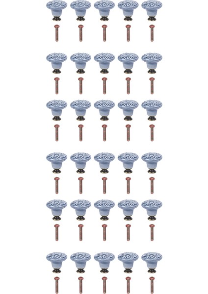 30 Adet Seramik Dolap Kolları Vintage Çekmece Kolları Mutfak Dolabı Çekmecesi Kitaplık Mobilya Kapı (Vidalarla) (Yurt Dışından)