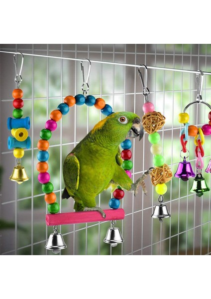 12 Adet Kuş Papağan Oyuncakları Kafes Oyuncaklar Hamak Salıncak Asılı Çan ve Parakeets Cockatiels, Amerika Papağanları, Ispinozlar Için Çiğneme Oyuncakları (Yurt Dışından) indirimleri