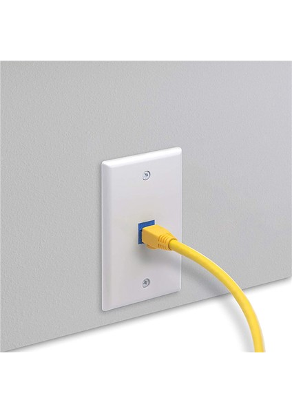 4x Cat6 Ethernet Duvar Plakası Çıkışı 1 Port RJ45 Ağ Dişi - Dişi Duvar Çoğaltıcı Jack Plakası Beyaz ve Mavi (Yurt Dışından) fırsatları