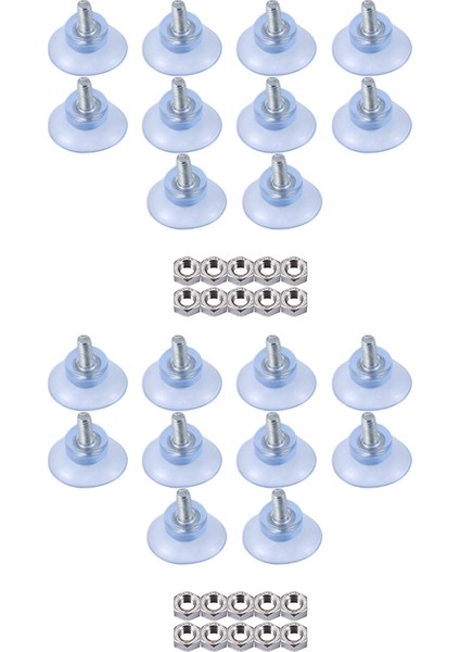 M6 Vidalı Cam Masa Üstleri Için 20 Adet Kauçuk Güçlü Vantuz Değiştirmeleri (Yurt Dışından)