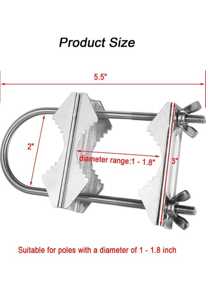 Çift Anten Direk Kelepçesi V Çene Bloğu, U Cıvataları ile Ağır Hizmet Tipi Anti-Pas Direkten Direğe Montaj Braketi Kiti, Tv, Cb (9 Set) (Yurt Dışından) fiyatları