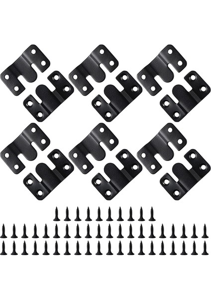 12 Adet Siyah Montaj Braketi Kilitleme Asılı Toka Z Klipler Başlık Duvar Montaj Braketleri 48 Adet Vida ile (Yurt Dışından)