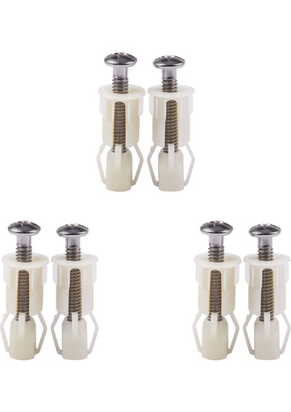 6 Adet Dıy Plastik Klozet Vidaları Bağlantı Parçaları Fit Klozet Menteşeleri Tamir Araçları Tip ve Boyut: 4 38MM x 5mm (Yurt Dışından)