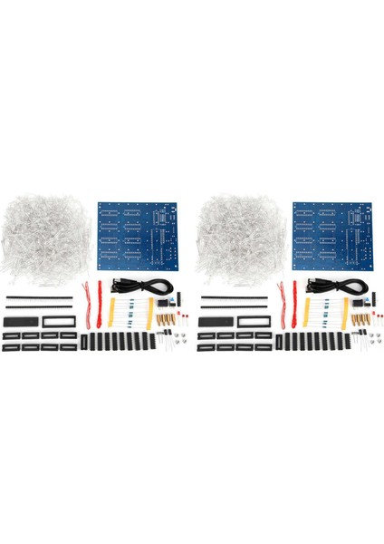 2x Mini 3D 8 8X8X8 LED Elektronik Işık Küpleri Dıy Kiti Öğrencileri Elektronik Üretim/yeni Yıl Hediyesi (Yurt Dışından)