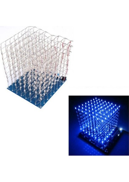 2x Mini 3D 8 8X8X8 LED Elektronik Işık Küpleri Dıy Kiti Öğrencileri Elektronik Üretim/yeni Yıl Hediyesi (Yurt Dışından)