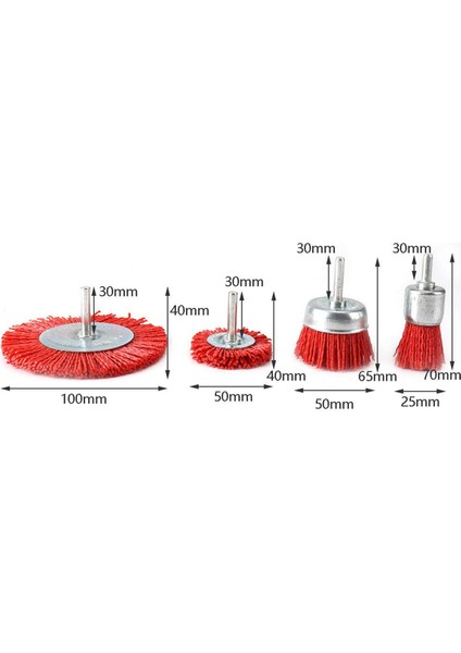 8 Adet Naylon Filament Aşındırıcı Tel Fincan Fırça Naylon Uç Fırça Seti Matkap Döner Aracı Için 1/4 Inç Saplı (Yurt Dışından)