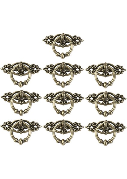 10 Adet Vintage Mutfak Dolabı Dolap Dresser Kapı Çekmece Halkası Çekme Kolları Kolları (Antik Pirinç) (Yurt Dışından)