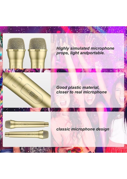 3 Adet Mikrofon Pervane, Plastik Pervane Mikrofon, Kostüm Rol Oynamak Için Mikrofon Pervane Noel Cosplay Müzik Doğum Günü Partisi (Yurt Dışından)