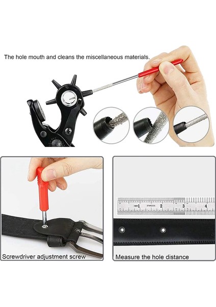 Deri Delgeç, Deri Kemerler Için Deri Için Kemer Deliği Delici Kemerler Için Saatler Çapı: 4.5/4 /3.5/3/2.5/2mm (Yurt Dışından) modelleri